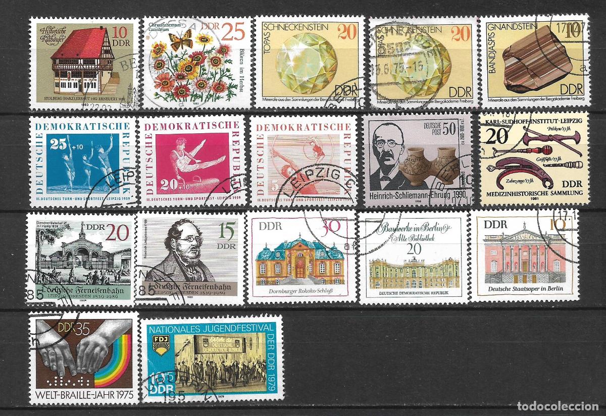 Sellos: alemania ddr lote 17 sellos usado - 7/1