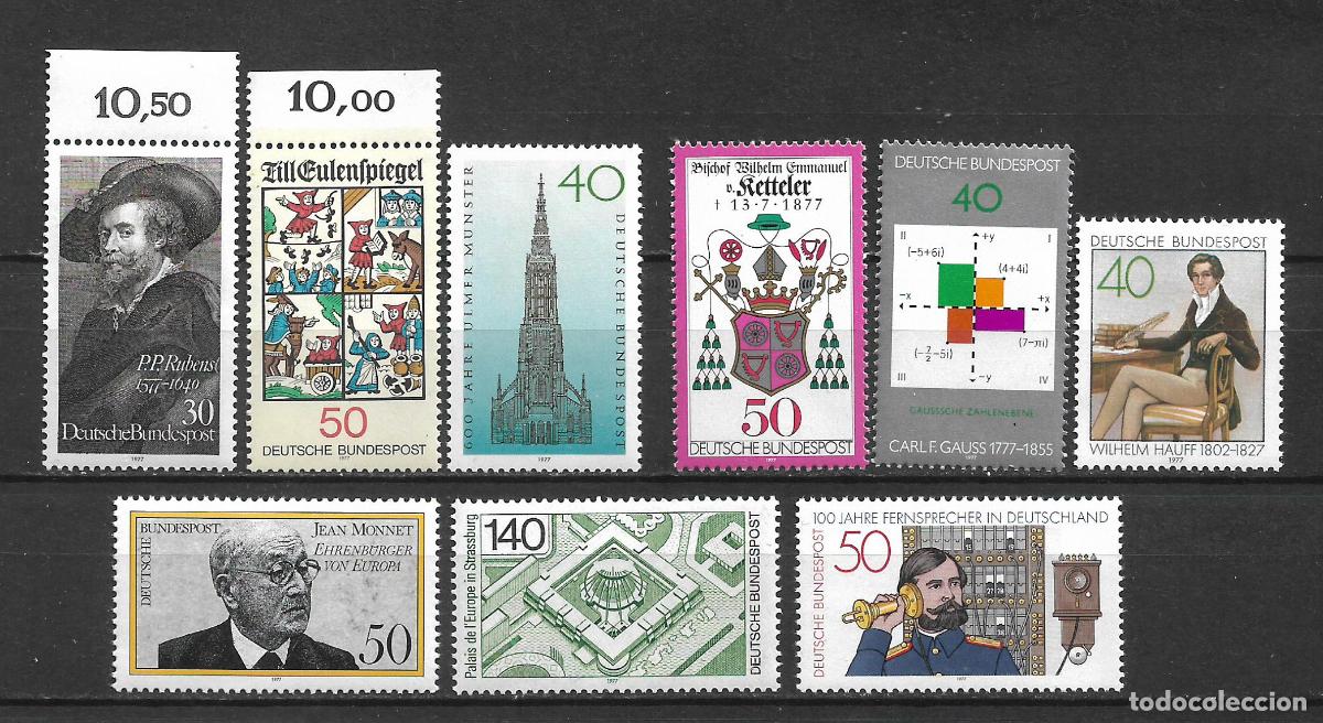 Sellos: alemania 1977 lote 9 series completas ** mnh - 7/1
