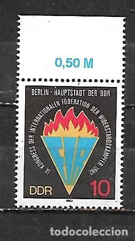 Sellos: 1982: ALEMANIA DEMOCR&Aacute;TICA IX Congreso internacional de miembros de la resistencia (mnh**)