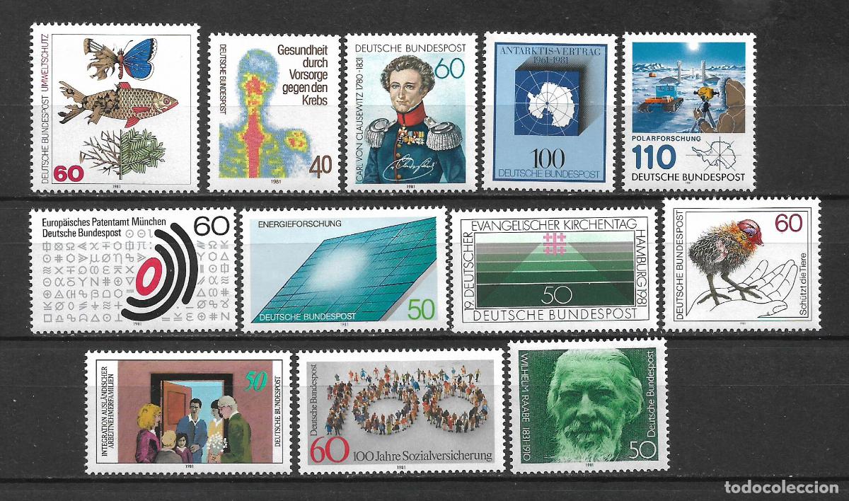 Sellos: alemania 1981 lote 12 serie completas ** mnh - 7/1