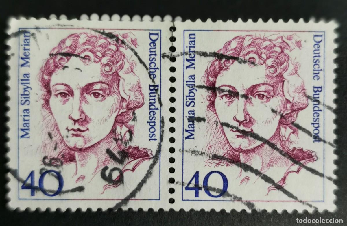 Sellos: Sello Alemania R. Federal 1987, Mujeres alemana: Maria Sibylla Merian, 40 Pf. Michel: DE 1331