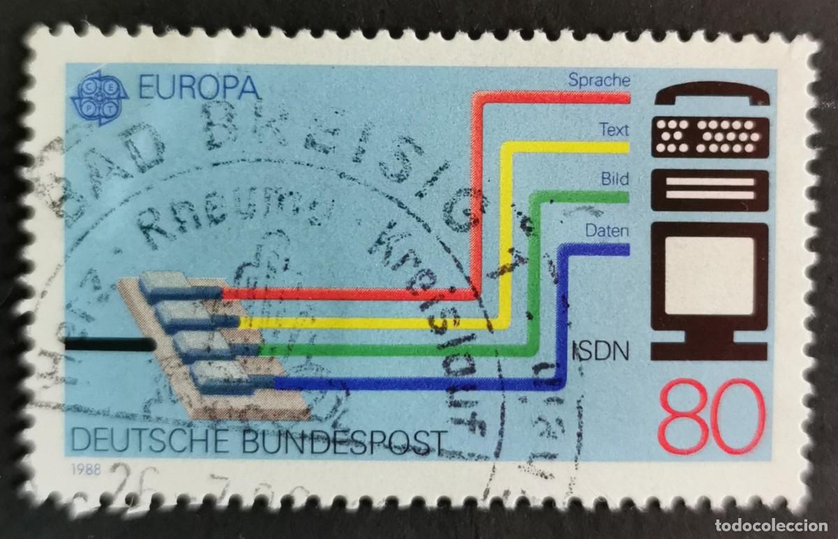 Sellos: Sello Alemania R. Federal 1988, Diagrama red digital servicios integras, 80 Pf. Michel: DE 1368