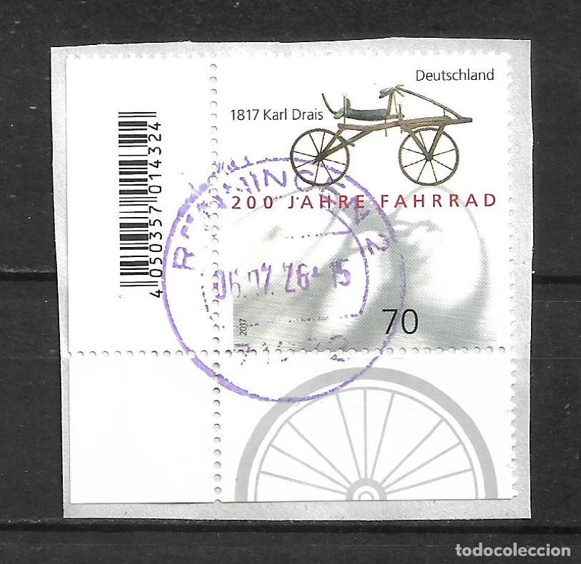 Sellos: alemania 2017 michel 3220 usado 200 aniv. bicicleta - 7/2
