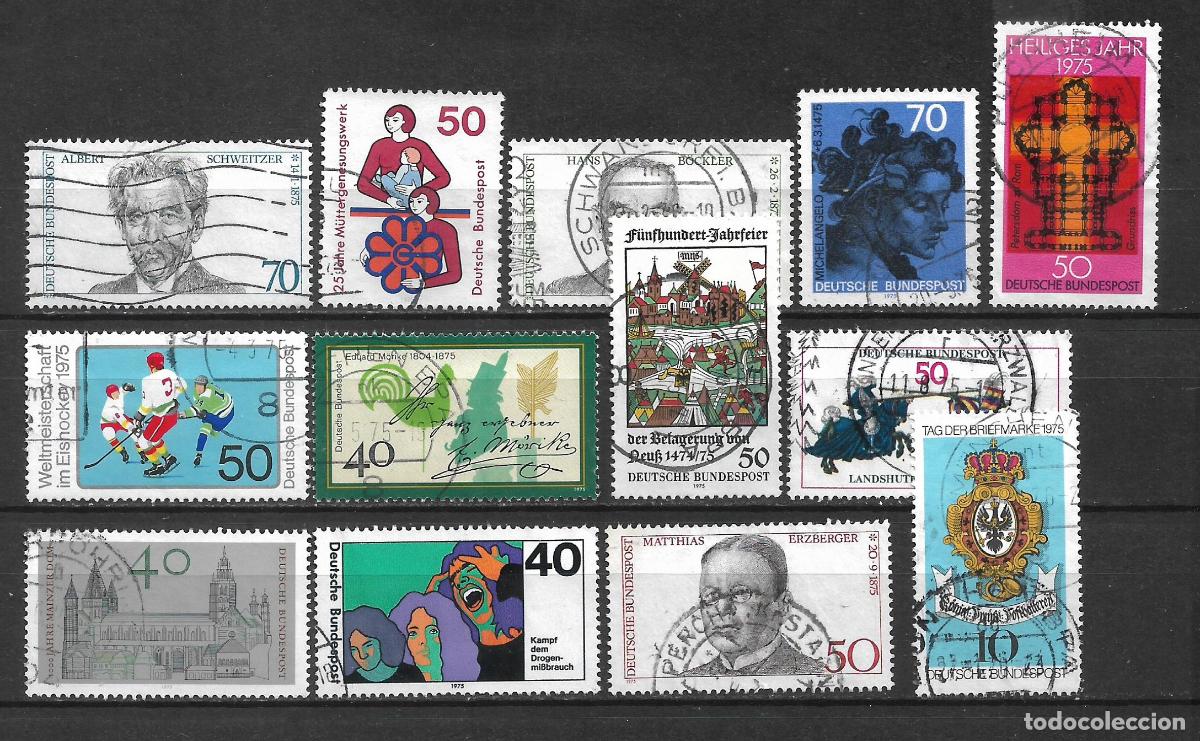 Sellos: alemania 1975 lote 13 series completas usado - 7/3