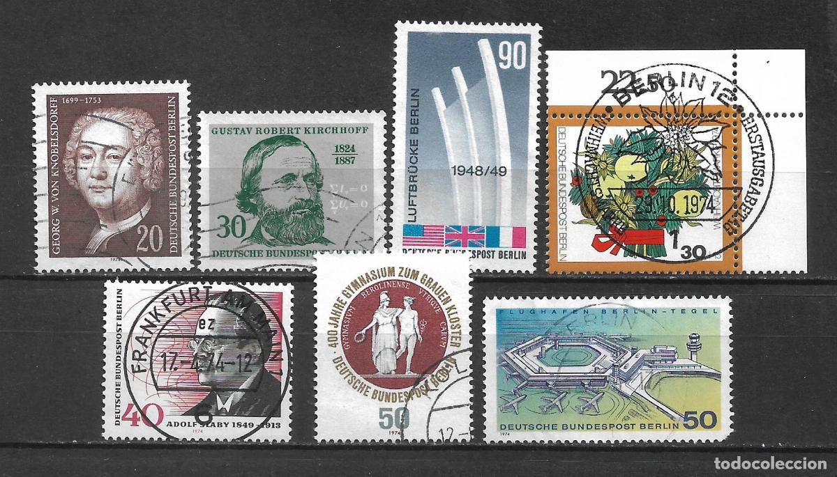 Sellos: alemania berlin 1974 lote 7 series completas usado - 7/3