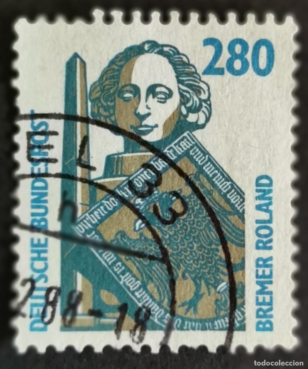 Sellos: Sello Alemania R. Federal 1988, Columna de Roland, Bremen, 280 Pf. Michel: DE 1381u