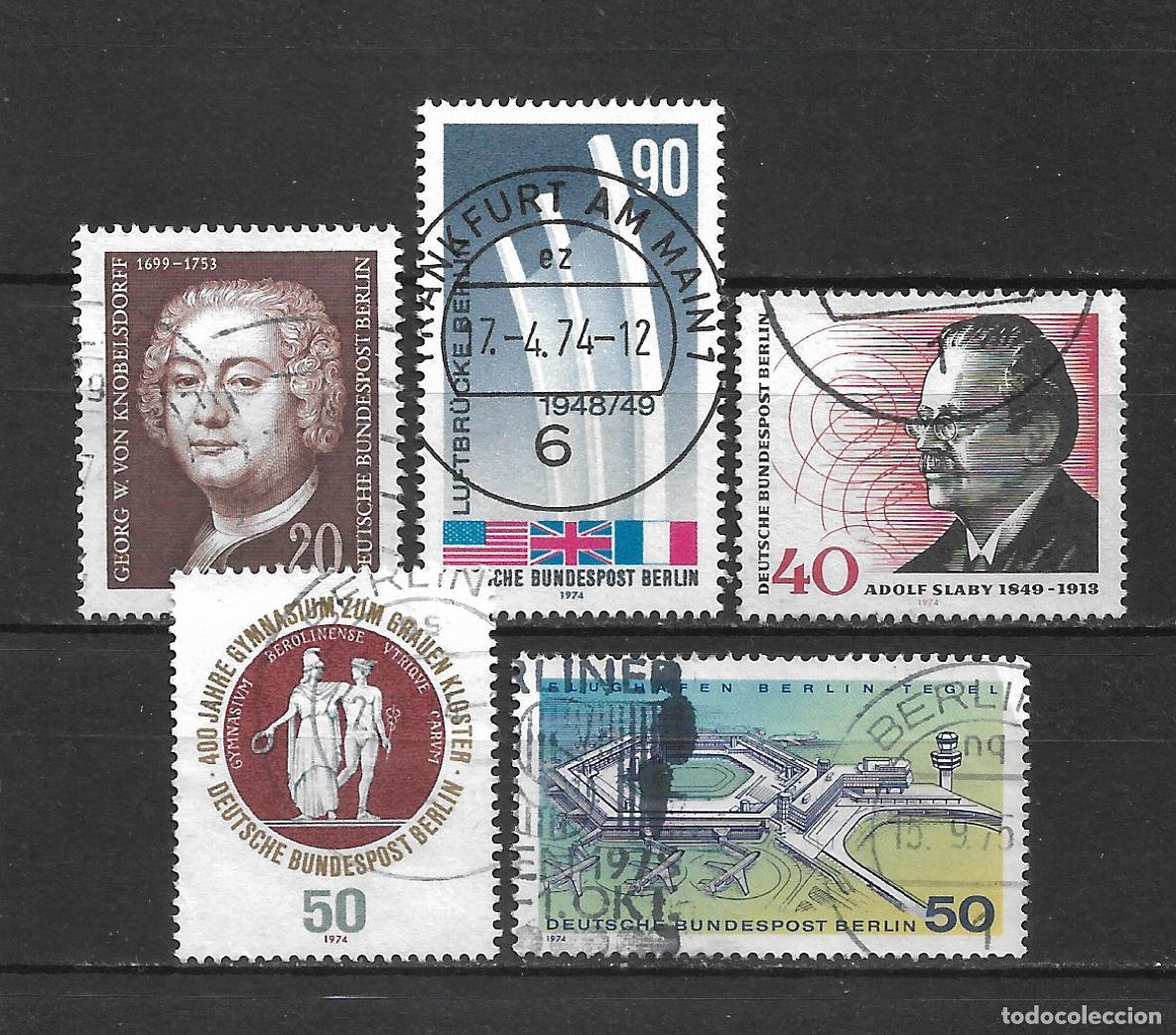 Sellos: alemania berlin 1974 lote 5 series completas usado - 7/4