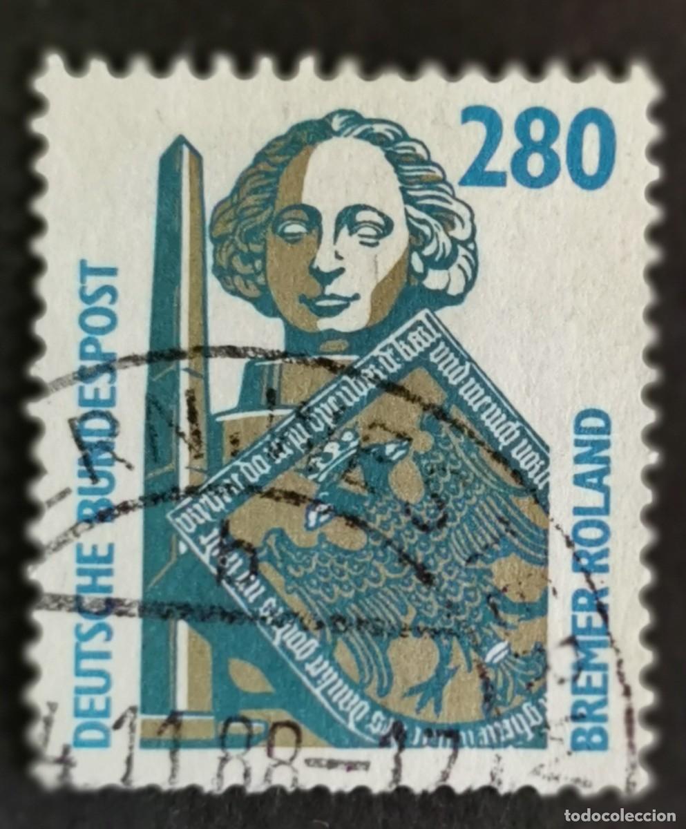 Sellos: Sello Alemania R. Federal 1988, Columna de Roland, Bremen, 280 Pf. Michel: DE 1381u