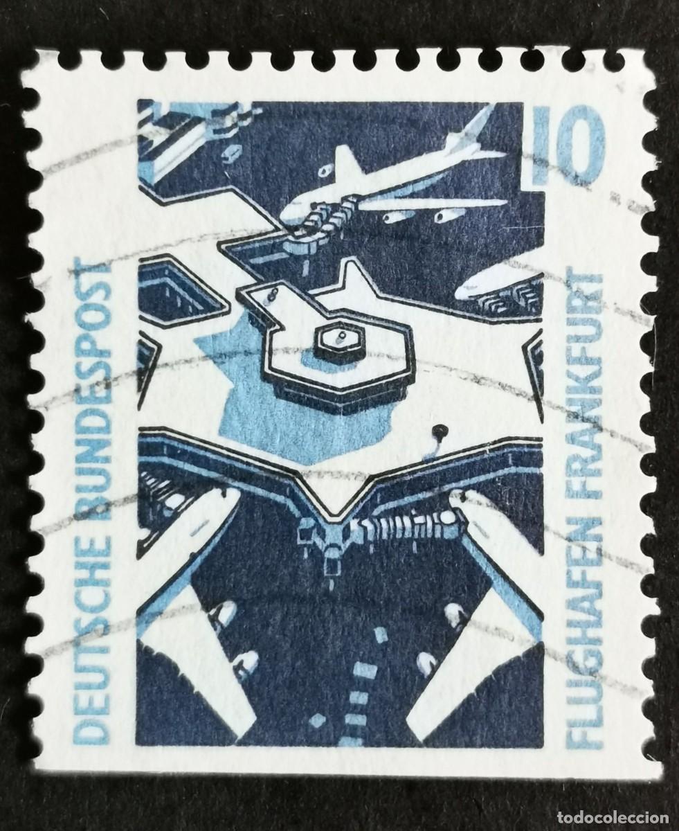 Sellos: Sello Alemania R. Federal 1989, Aeropuerto de Frankfurt , 10 Pf. Michel: DE 1347Du