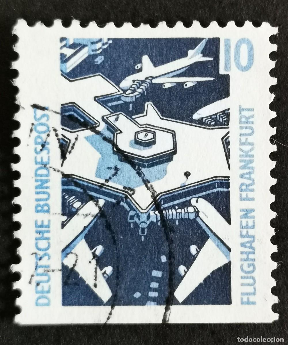 Sellos: Sello Alemania R. Federal 1989, Aeropuerto de Frankfurt , 10 Pf. Michel: DE 1347Du