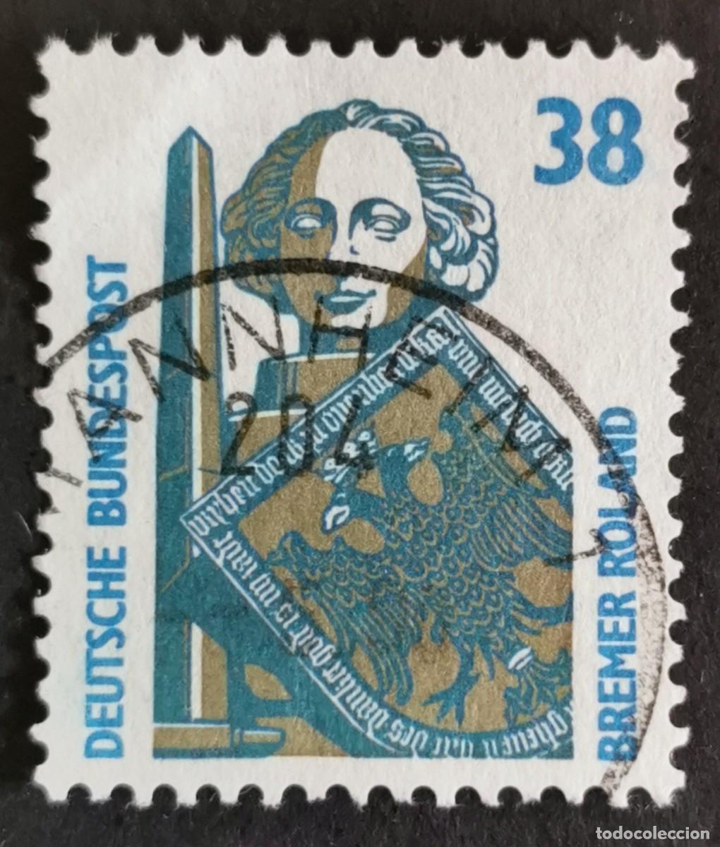 Sellos: Sello Alemania R. Federal 1989, Columna de Roland, Bremen , 38 Pf. Michel: DE 1400Au