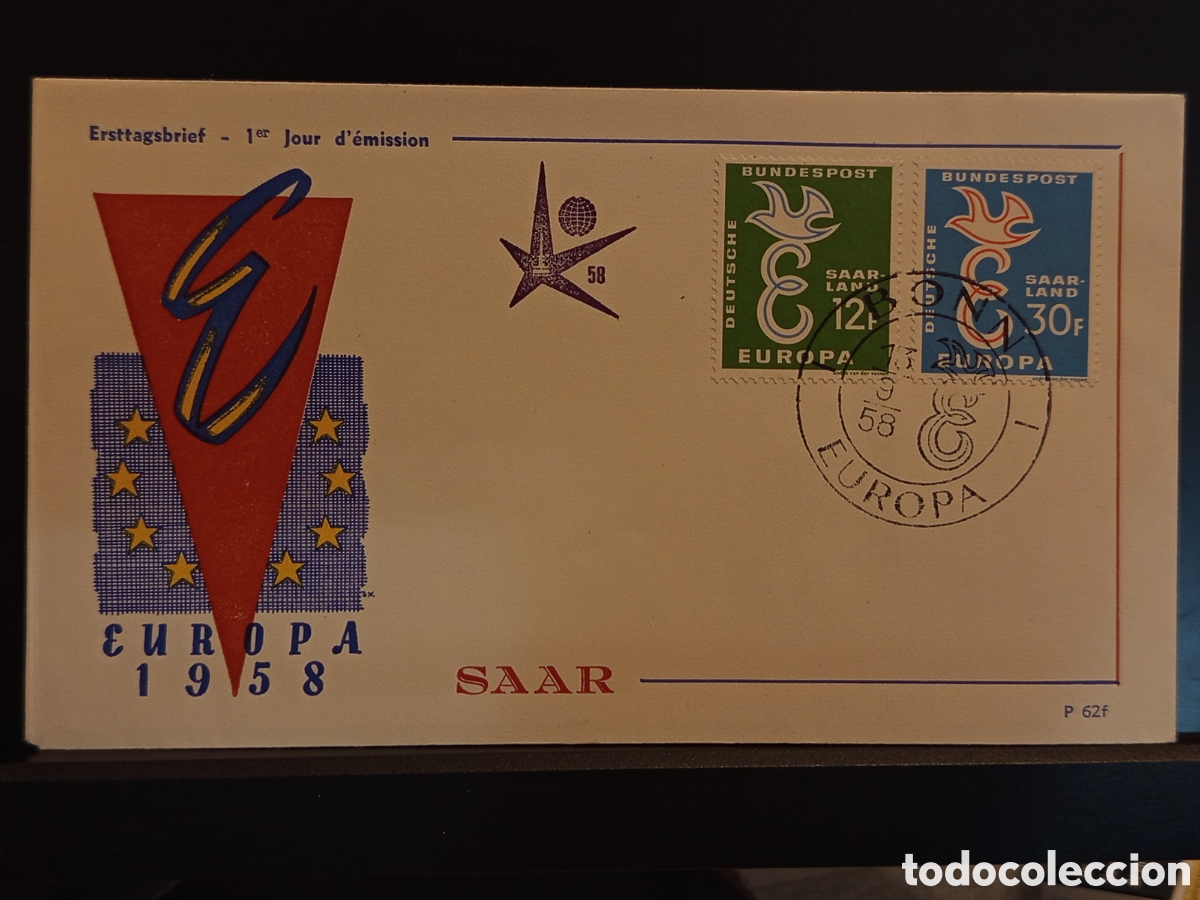 Sellos: &rdquo;FDC Saarland 1958 - Europa CEPT - Deutsche Bundespost Saar