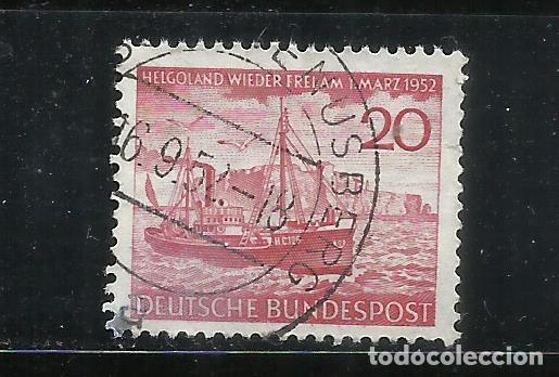 Sellos: 0374-SELLO ALEMANIA FEDERAL 1952 USADO N&ordm; 38 25,00&euro; BARCO.