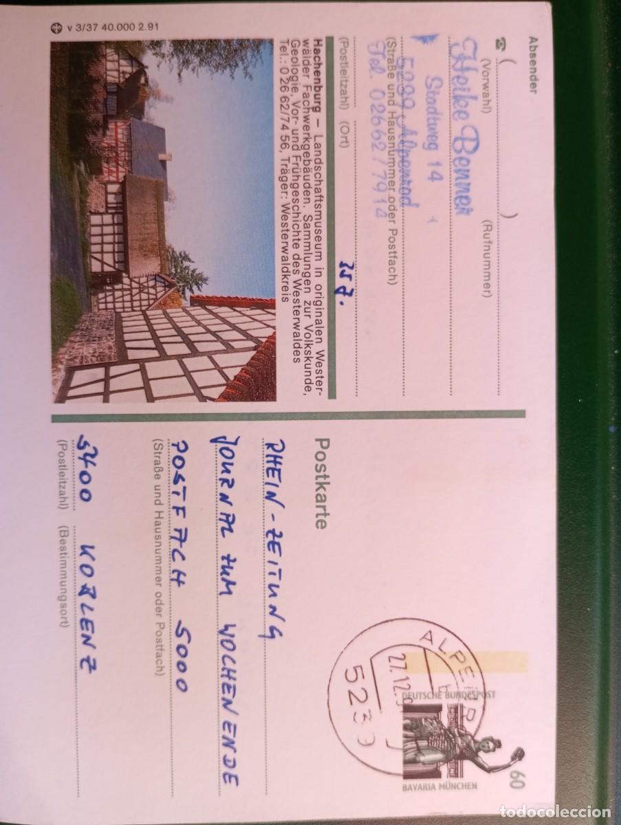 Sellos: ALEMANIA FEDERAL, 1991, ENTERO POSTAL V 3/37, HACHENBURG