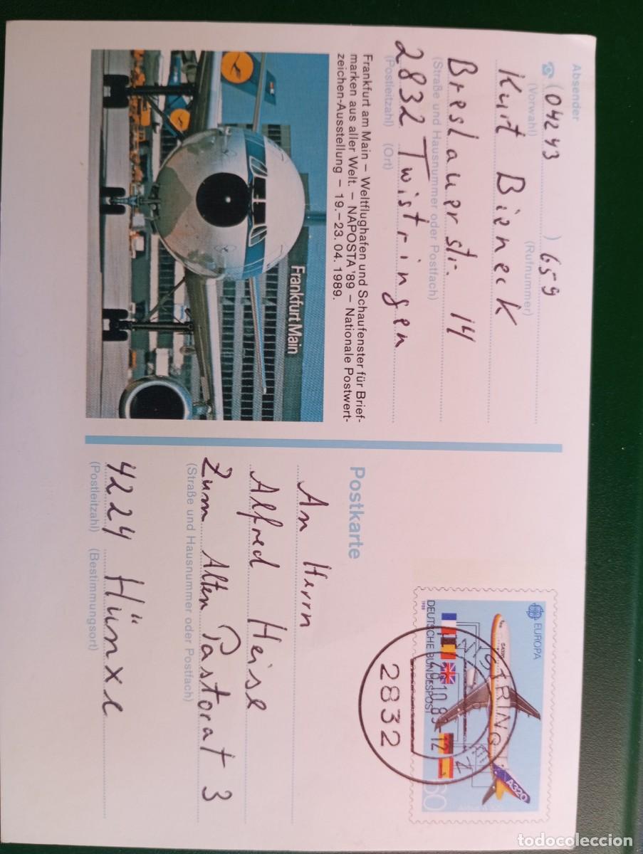 Sellos: ALEMANIA FEDERAL, 1989, AVIONES, ENTERO POSTAL ILUSTRADO P So 17