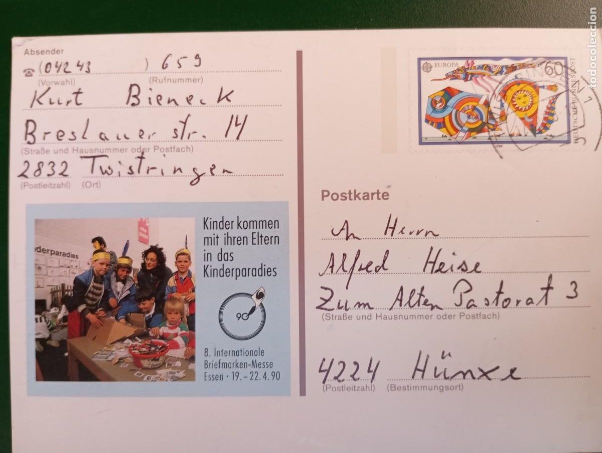 Sellos: ALEMANIA FEDERAL, 1989, FERIA DEL SELLO , HESSEN, ENTERO POSTAL ILUSTRADO P So 20