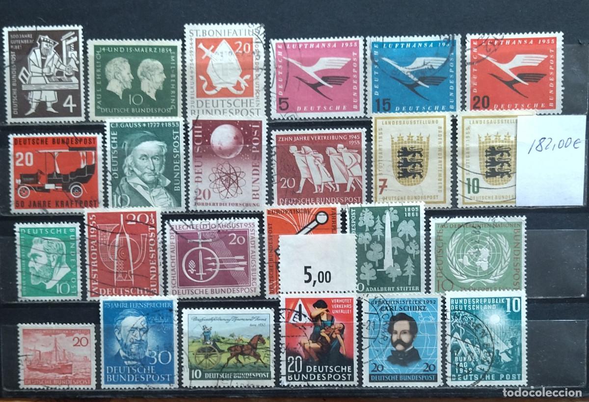 Sellos: 3182E-LOTE SELLOS ALEMANIA FEDERAL A&Ntilde;OS 50S VALOR +182,00&euro;. USADO, CALIDAD. FOTOS REALES.
