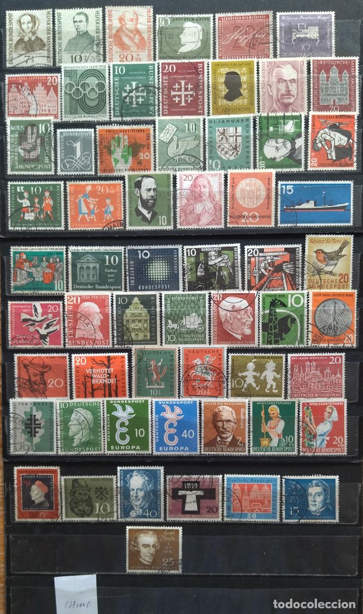Sellos: 3182F-LOTE SELLOS ALEMANIA FEDERAL A&Ntilde;OS 50S VALOR +137,00&euro;. USADO, CALIDAD.