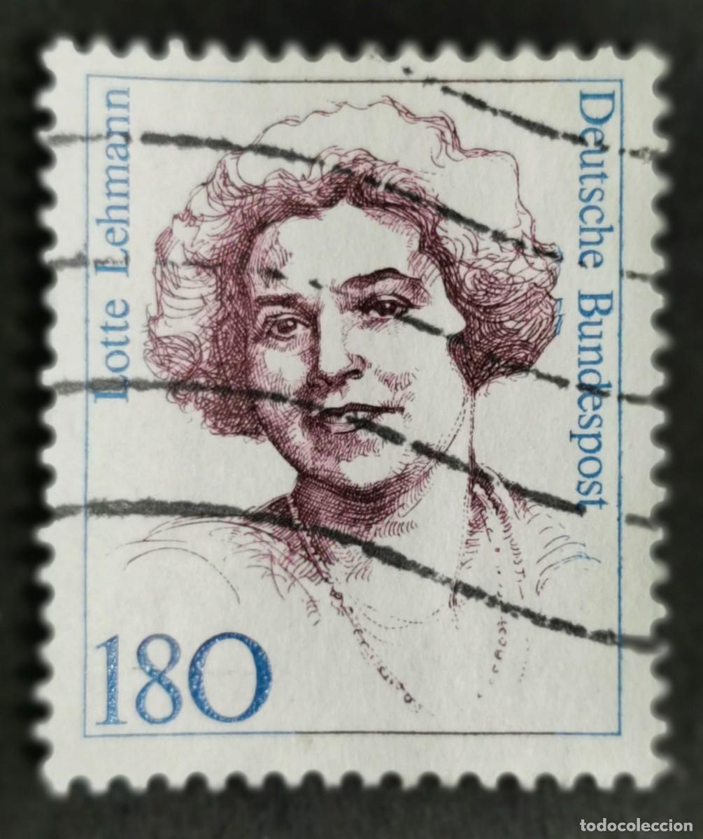 Sellos: Sello Alemania R. Federal 1989, Mujeres alemanas: Lotte Lehmann , 180 Pf. Michel: DE 1427