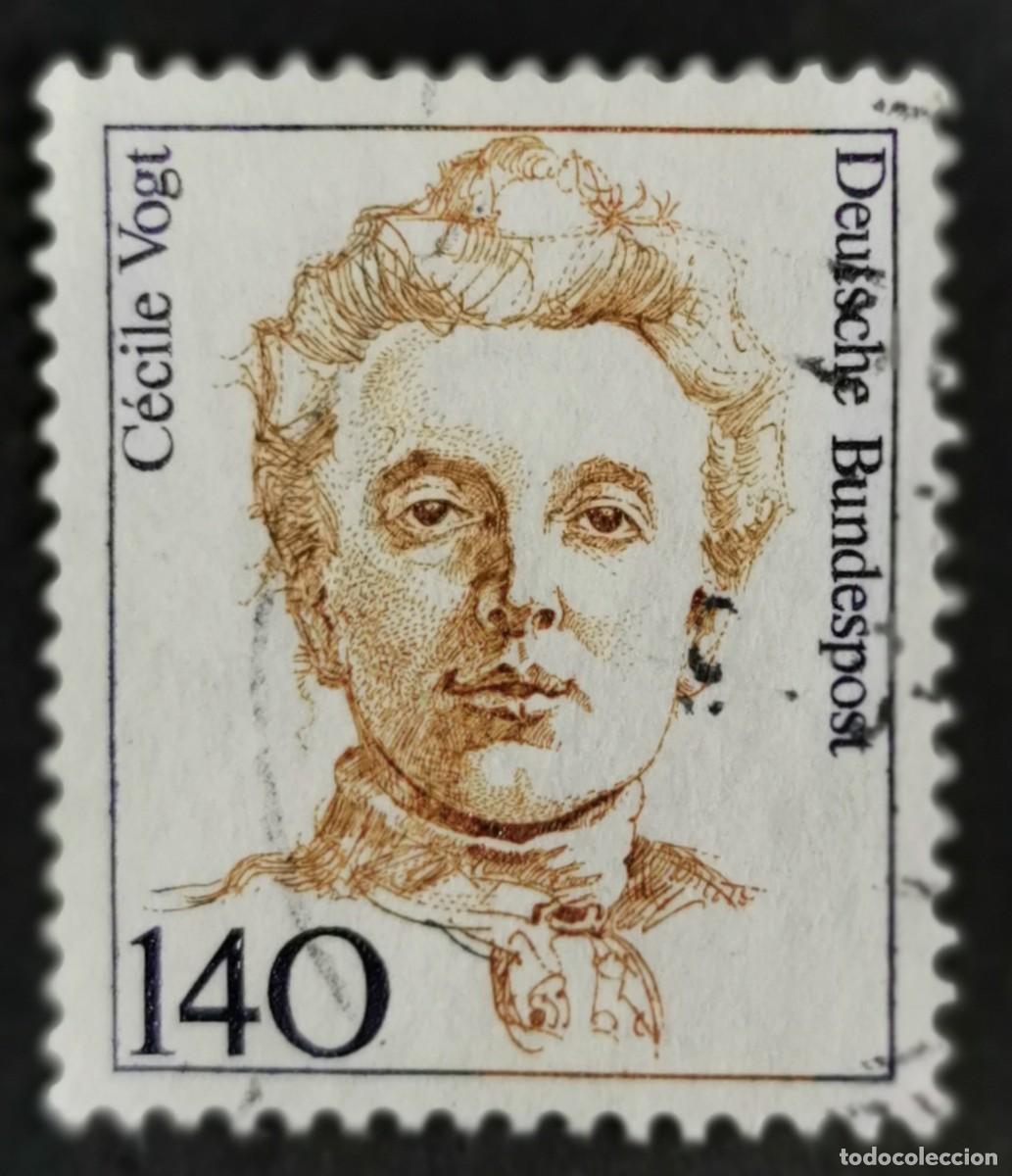 Sellos: Sello Alemania R. Federal 1989, Mujeres alemanas: C&eacute;cile Vogt (1875-1962), 140 Pf. Michel: DE 1432