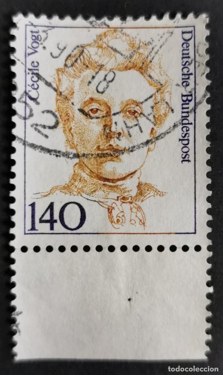 Sellos: Sello Alemania R. Federal 1989, Mujeres alemanas: C&eacute;cile Vogt (1875-1962), 140 Pf. Michel: DE 1432