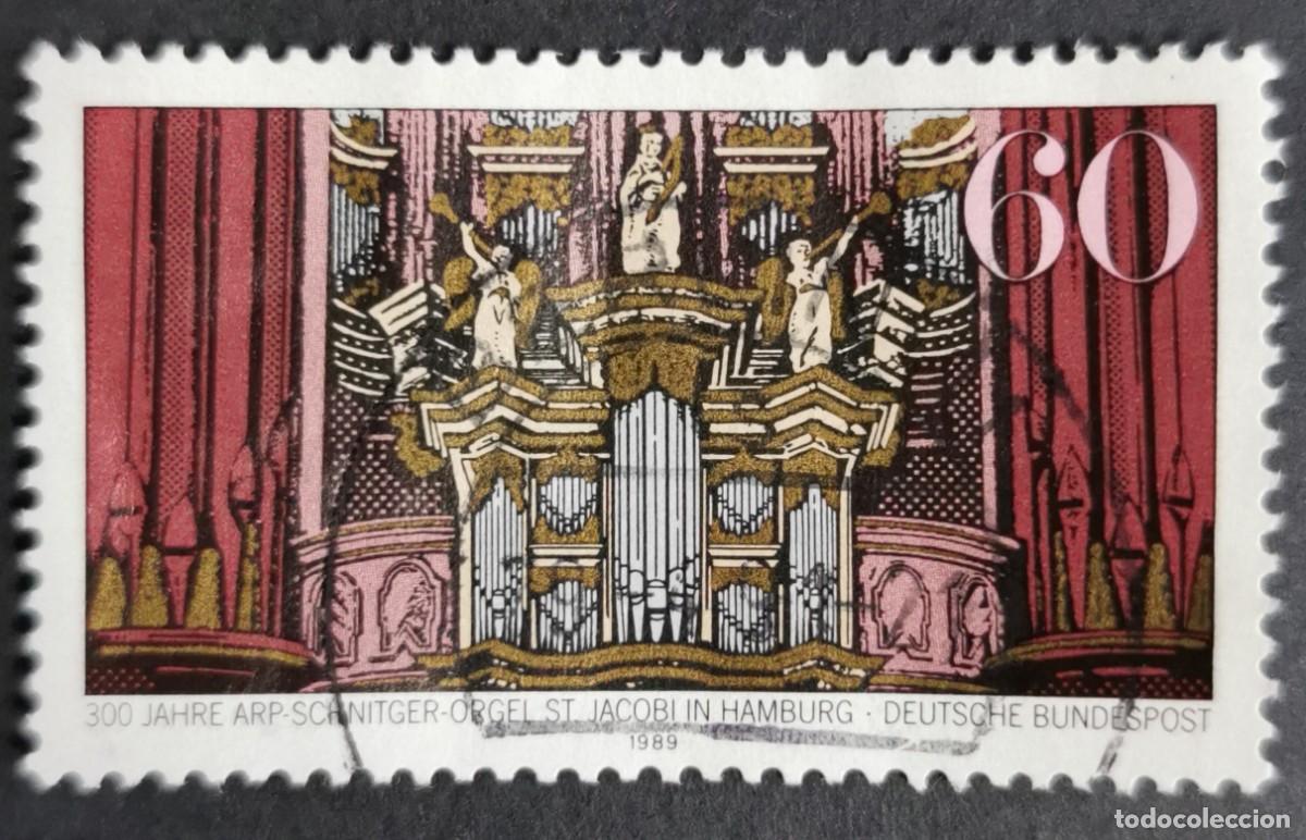 Sellos: Sello Alemania R. Federal 1989, 300&ordm; aniversario del &oacute;rgano Arp-Schnitger, , 60 Pf. Michel: DE 1441