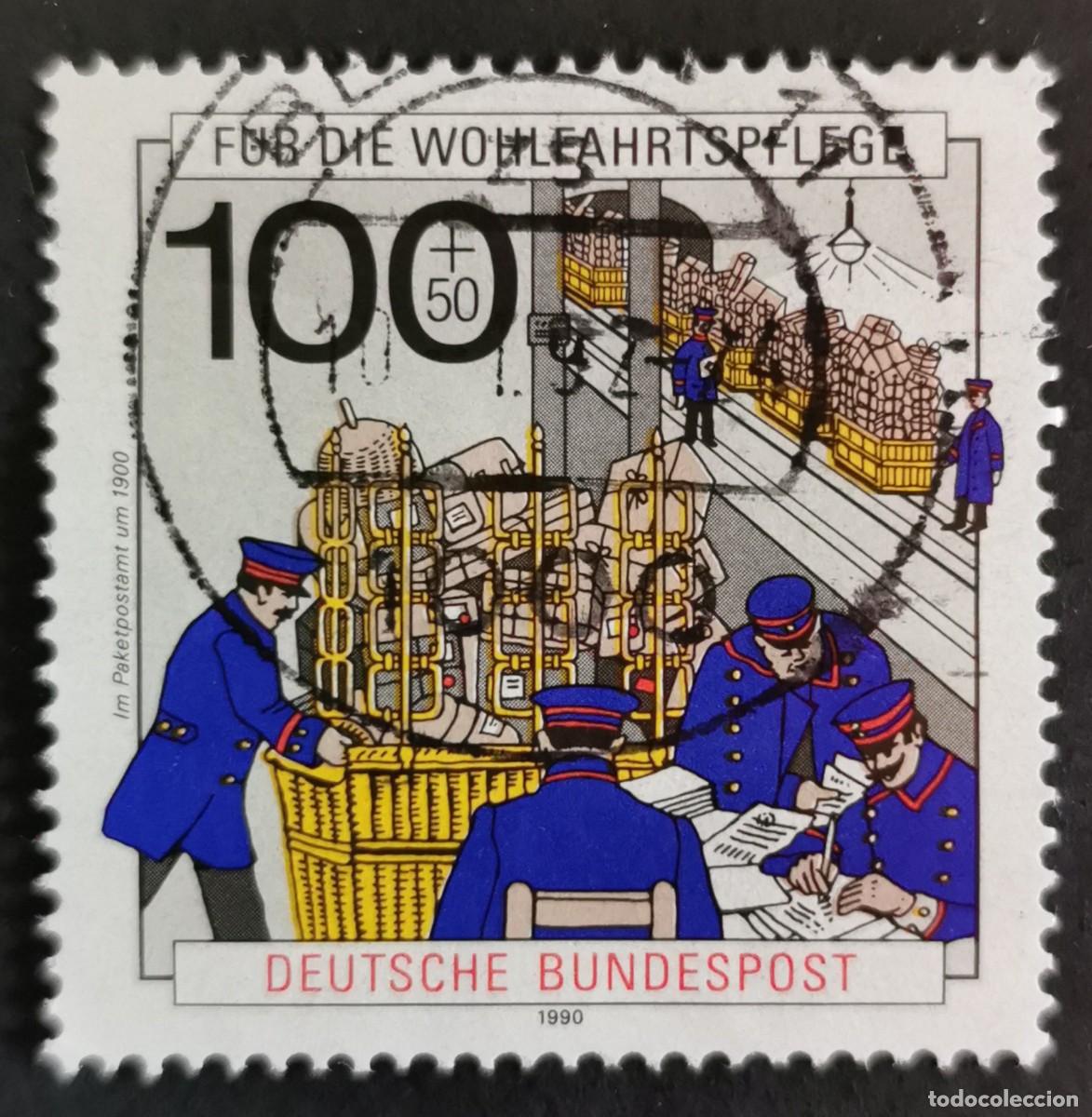 Sellos: Sello Alemania R. Federal 1989, Oficina de clasificaci&oacute;n paquetes, 1900, 100+50 Pf. Michel: DE 1476