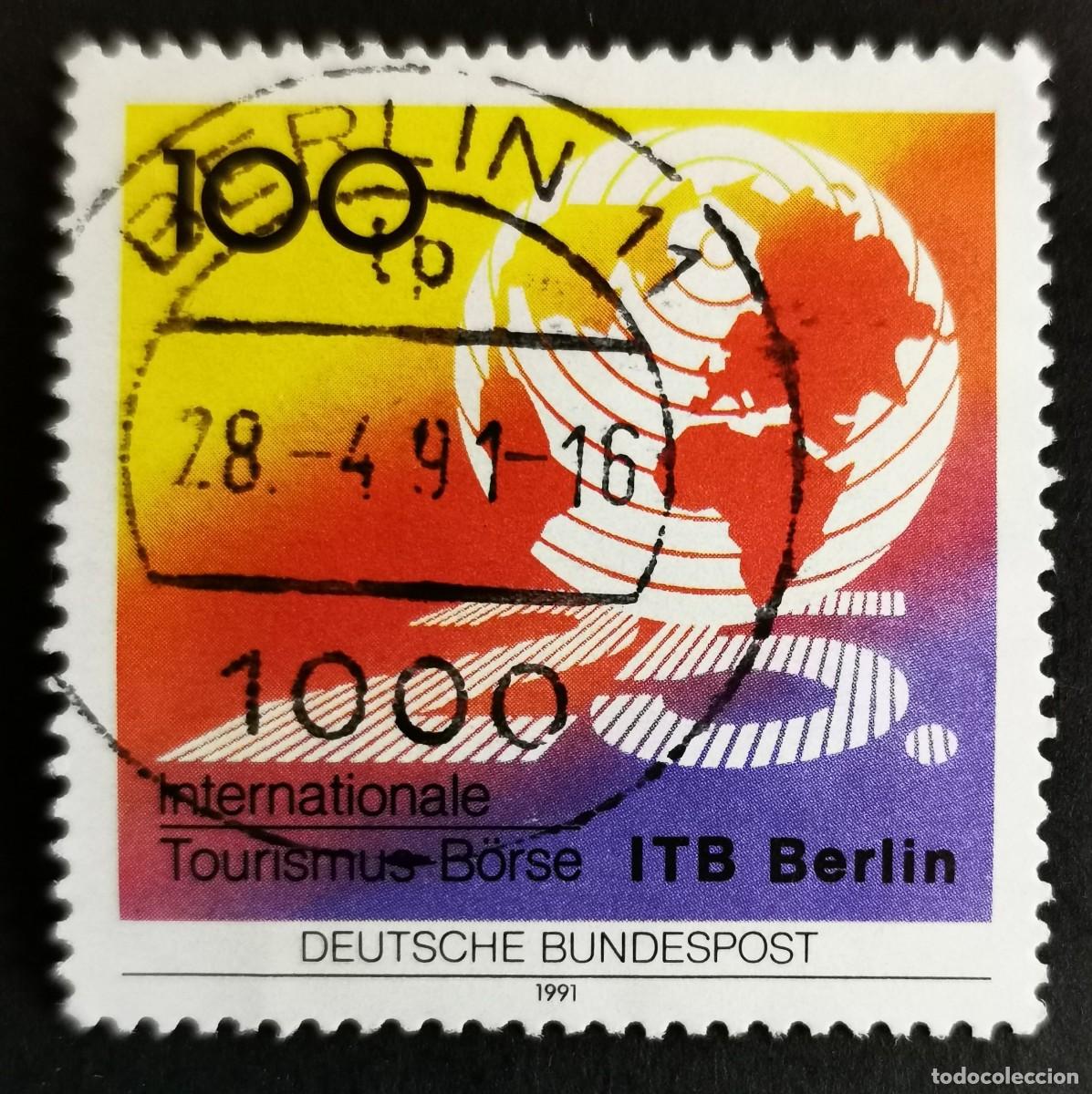 Sellos: Sello Alemania R. Federal 1991, XXV Feria Internacional de Turismo, Berl&iacute;n, 100 Pf. Michel: DE 1495