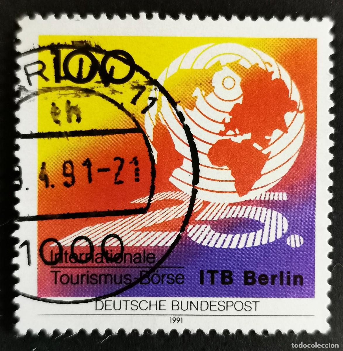 Sellos: Sello Alemania R. Federal 1991, XXV Feria Internacional de Turismo, Berl&iacute;n, 100 Pf. Michel: DE 1495