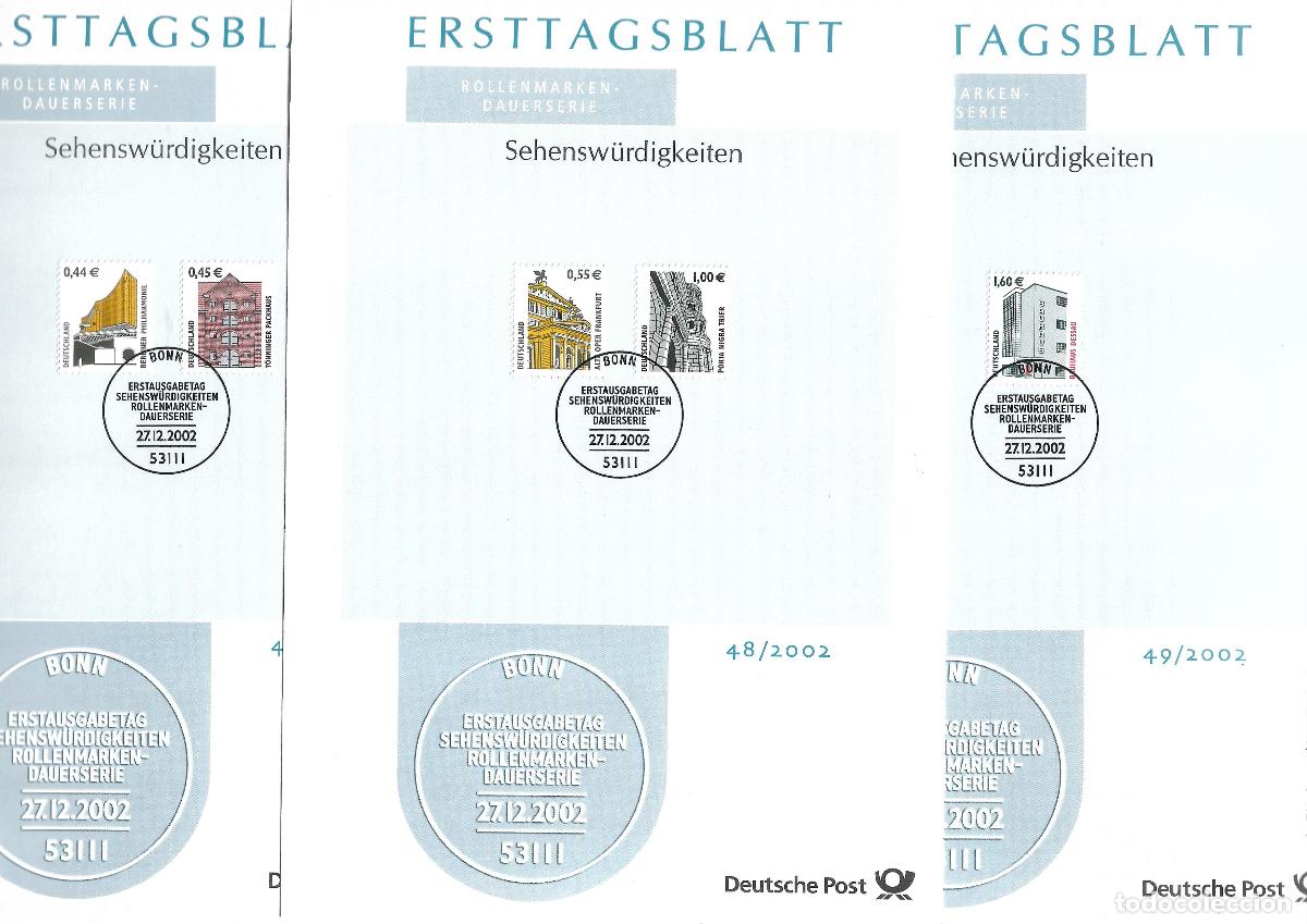 Sellos: alemania 2002 michel 2298/2305 primer dia - 404