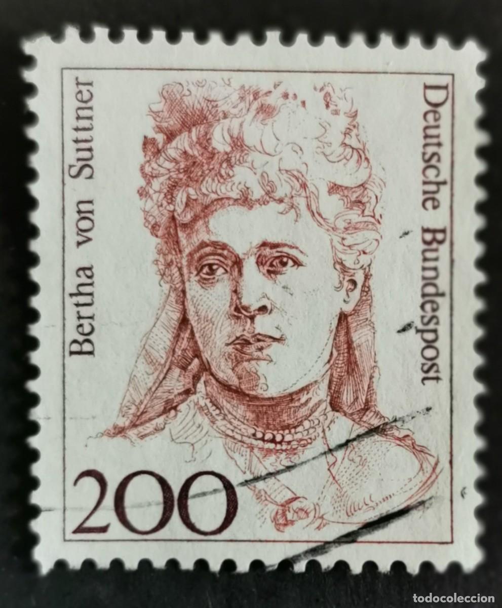 Sellos: Sello Alemania R. Federal 1991, Mujeres alemanas: Bertha von Suttner, 200 Pf. Michel: DE 1498