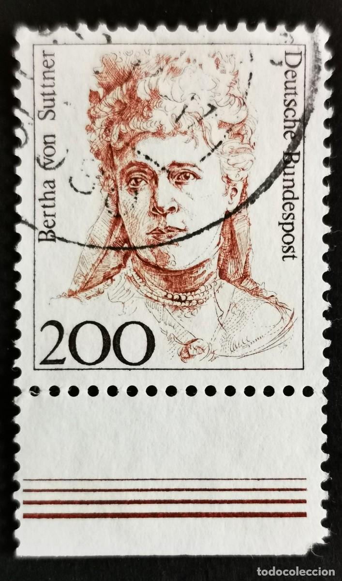 Sellos: Sello Alemania R. Federal 1991, Mujeres alemanas: Bertha von Suttner, 200 Pf. Michel: DE 1498