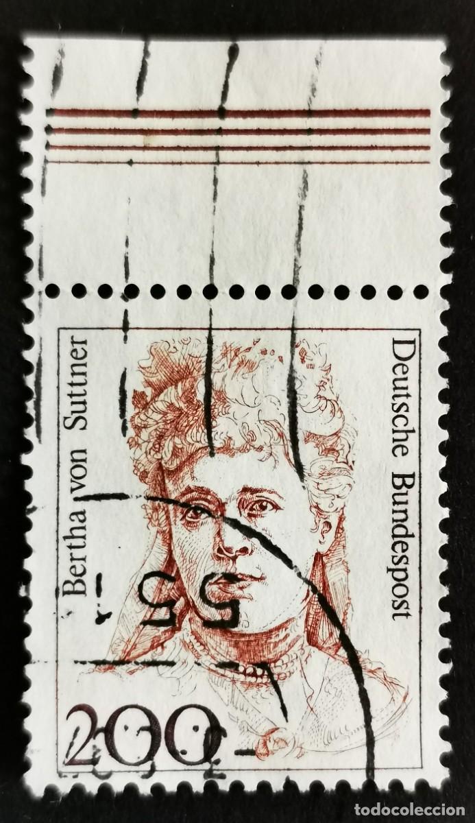 Sellos: Sello Alemania R. Federal 1991, Mujeres alemanas: Bertha von Suttner, 200 Pf. Michel: DE 1498