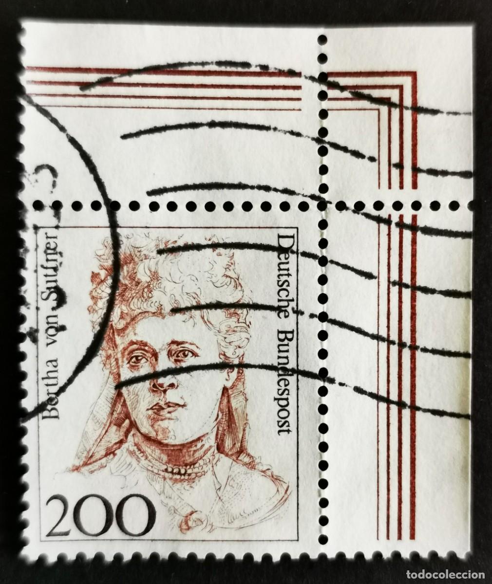 Sellos: Sello Alemania R. Federal 1991, Mujeres alemanas: Bertha von Suttner, 200 Pf. Michel: DE 1498