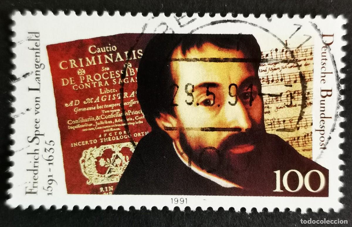 Sellos: Sello Alemania R. Federal 1991, 400&ordm; aniversario Friedrich Spee von Lagenfe, 100 Pf. Michel: DE 1503