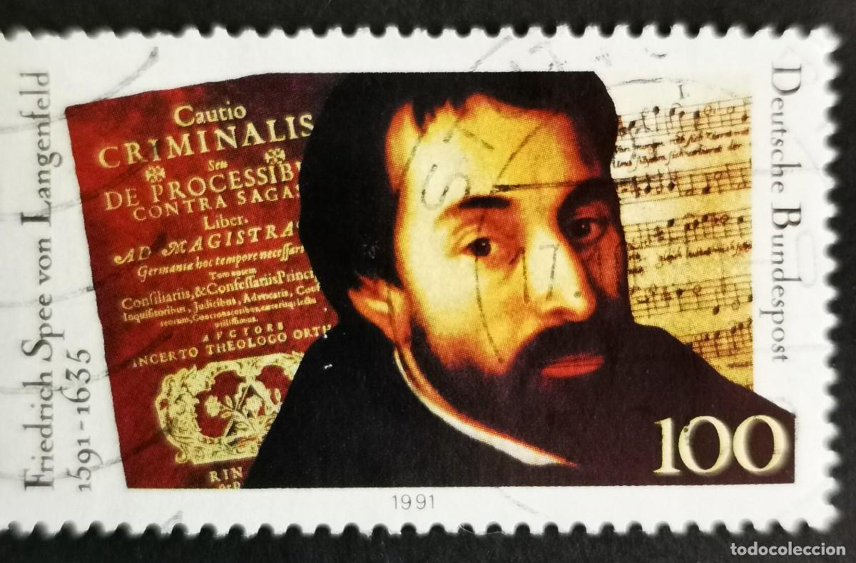 Sellos: Sello Alemania R. Federal 1991, 400&ordm; aniversario Friedrich Spee von Lagenfe, 100 Pf. Michel: DE 1503