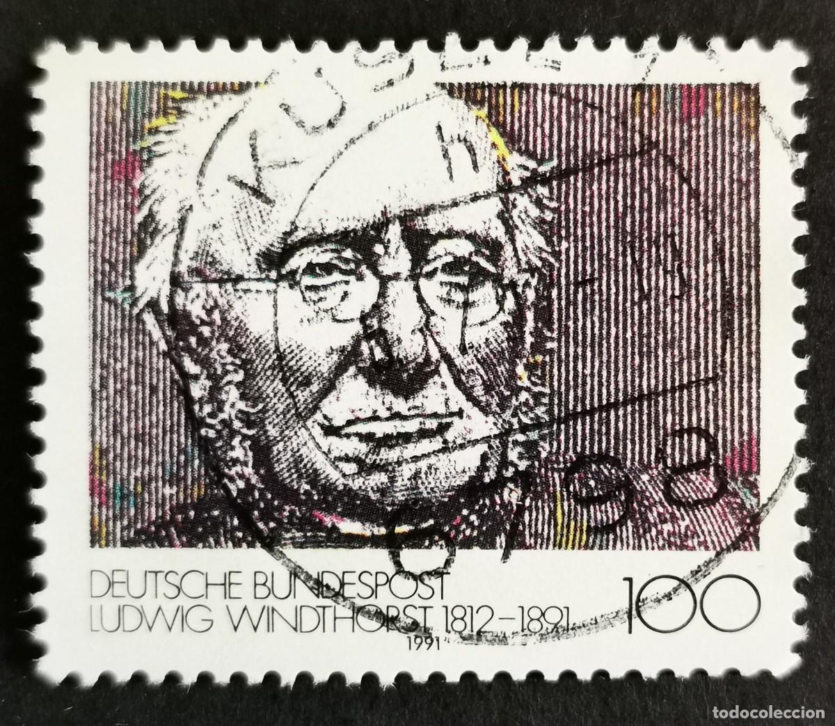 Sellos: Sello Alemania R. Federal 1991, Centenario de la muerte de Ludwig Windthor, 100 Pf. Michel: DE 1510