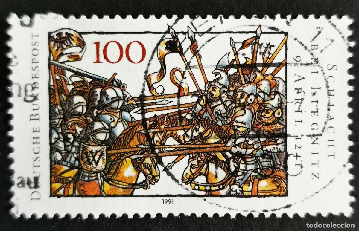 Sellos: Sello Alemania R. Federal 1991, Batalla de Legnica, 100 Pf. Michel: DE 1511