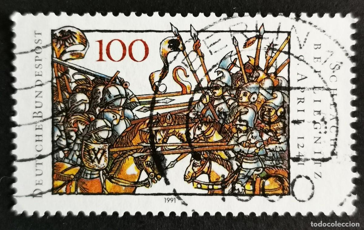 Sellos: Sello Alemania R. Federal 1991, Batalla de Legnica, 100 Pf. Michel: DE 1511