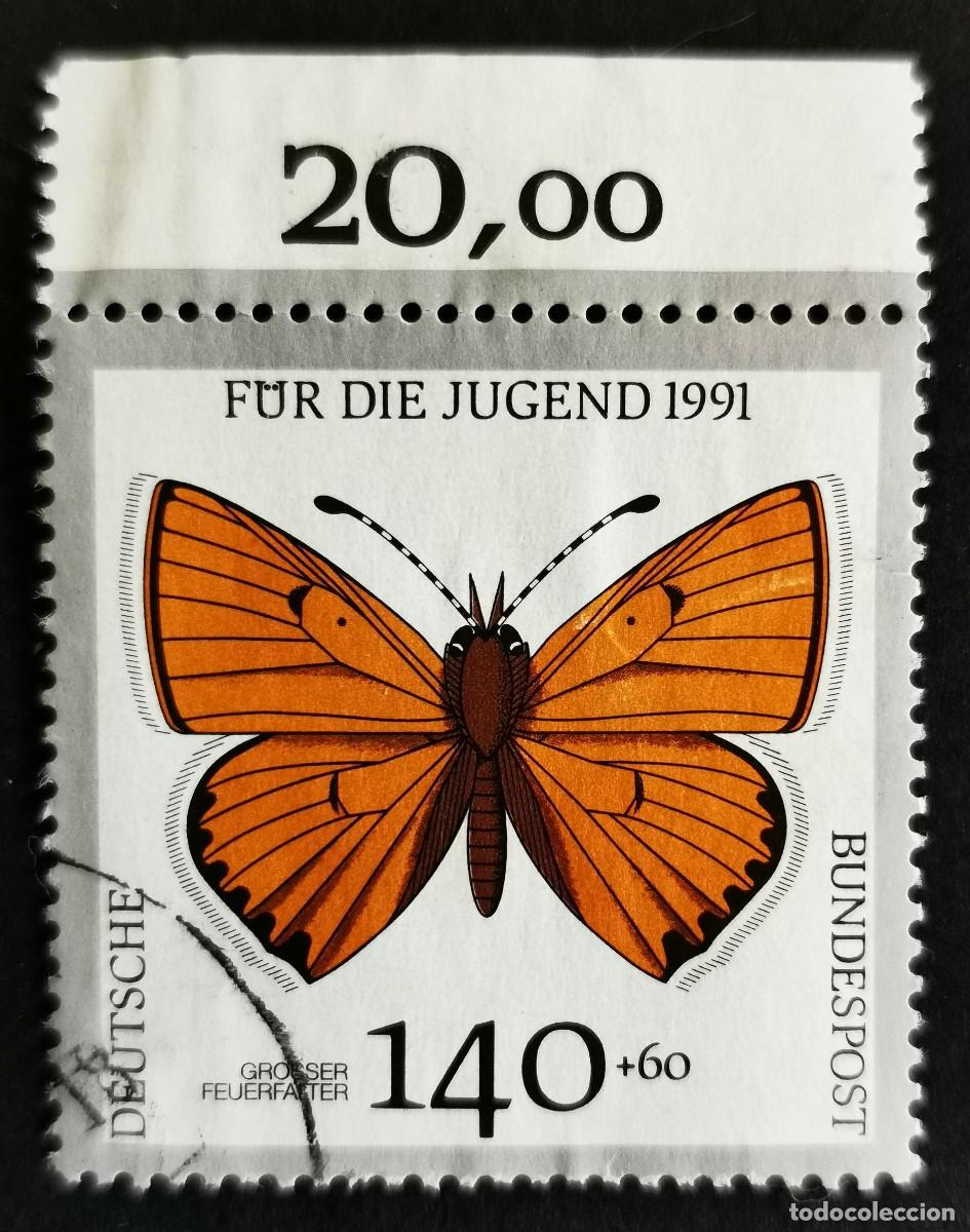 Sellos: Sello Alemania R. Federal 1991,Cobre grande (Lycaena dispar), 140 Pf. Michel: DE 1519