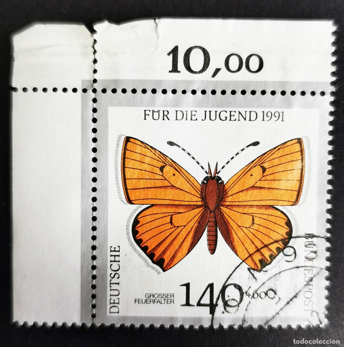 Sellos: Sello Alemania R. Federal 1991,Cobre grande (Lycaena dispar), 140 Pf. Michel: DE 1519