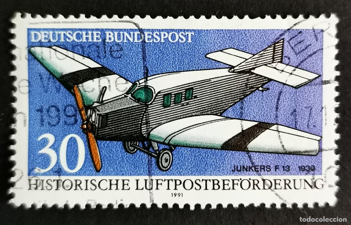 Sellos: Sello Alemania R. Federal 1991, Junkers F-13 (1930), 30 Pf. Michel: DE 1522