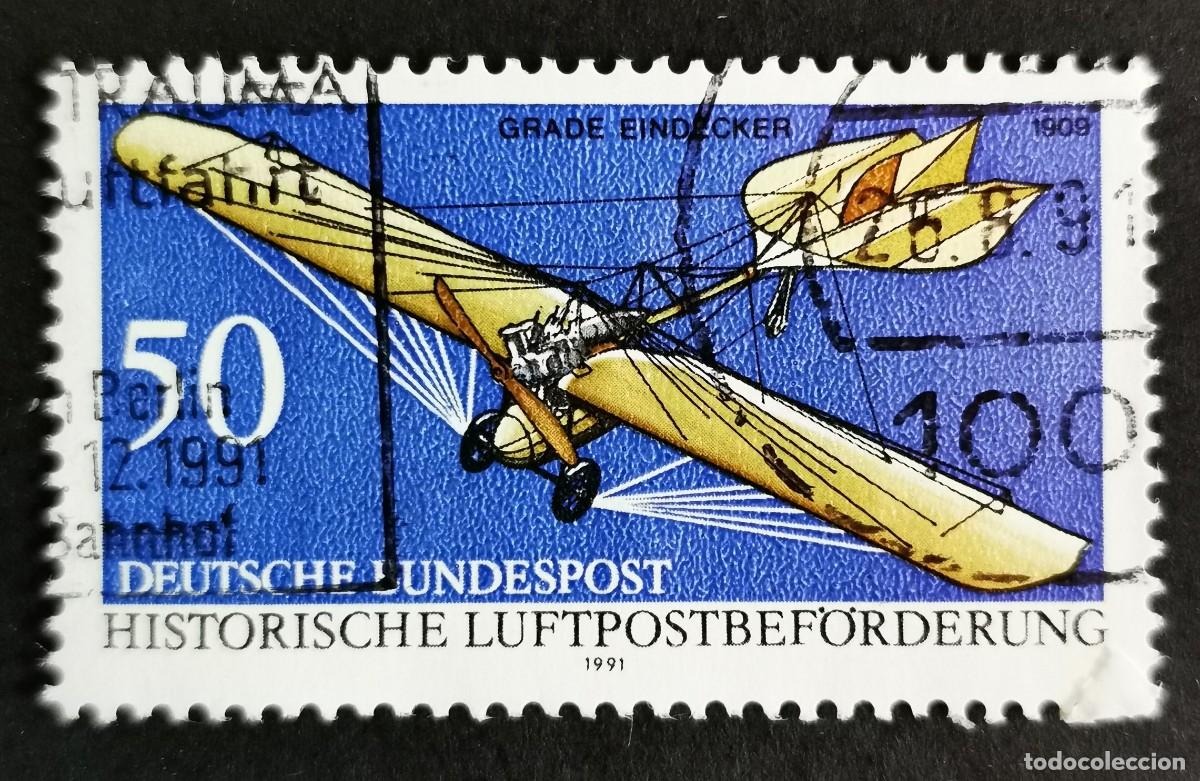 Sellos: Sello Alemania R. Federal 1991, El monoplano de Hans Grade (1909), 50 Pf. Michel: DE 1523