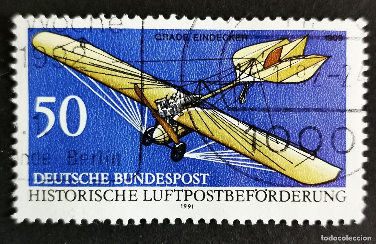 Sellos: Sello Alemania R. Federal 1991, El monoplano de Hans Grade (1909), 50 Pf. Michel: DE 1523