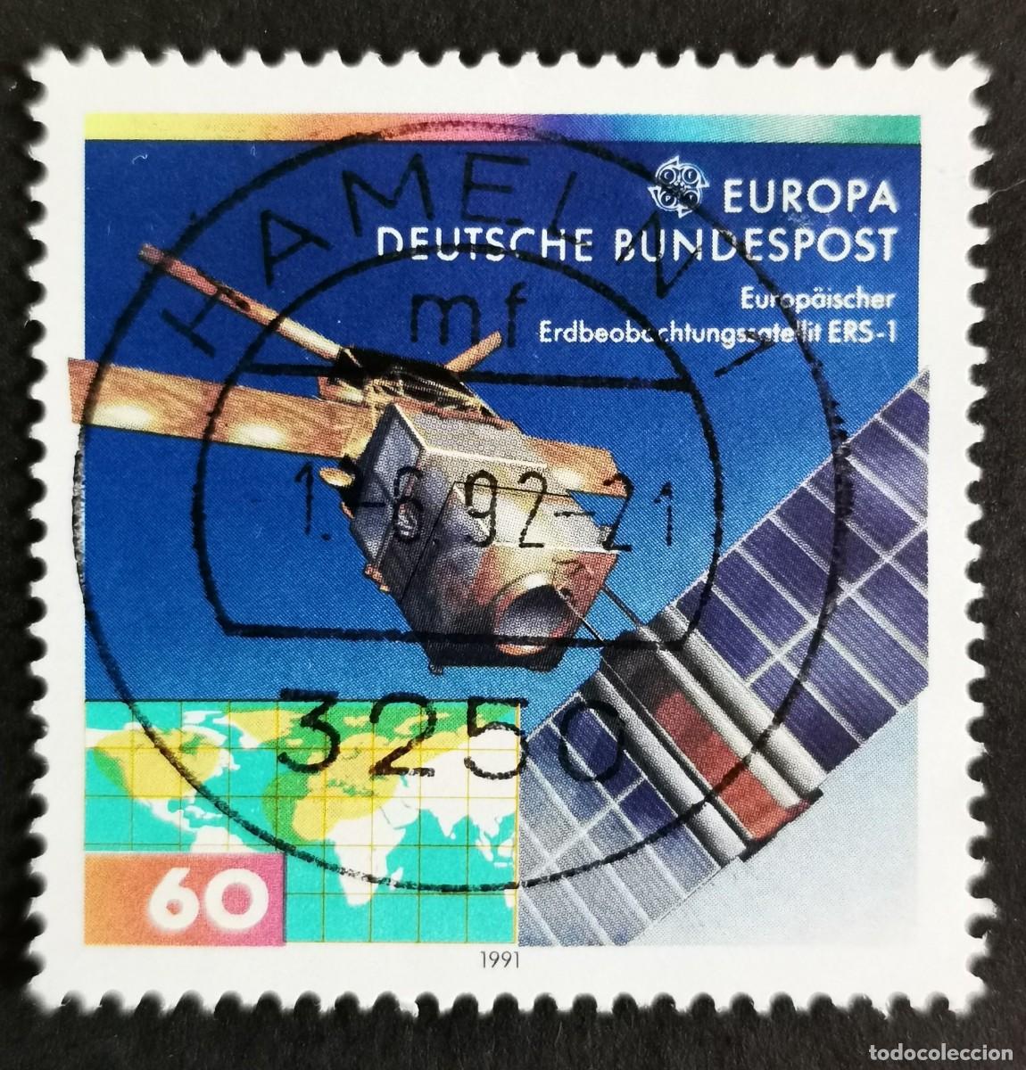 Sellos: Sello Alemania R. Federal 1991, Sat&eacute;lite europeo de teledetecci&oacute;n &rdquo;ERS-1&rdquo;, 60 Pf. Michel: DE 1526