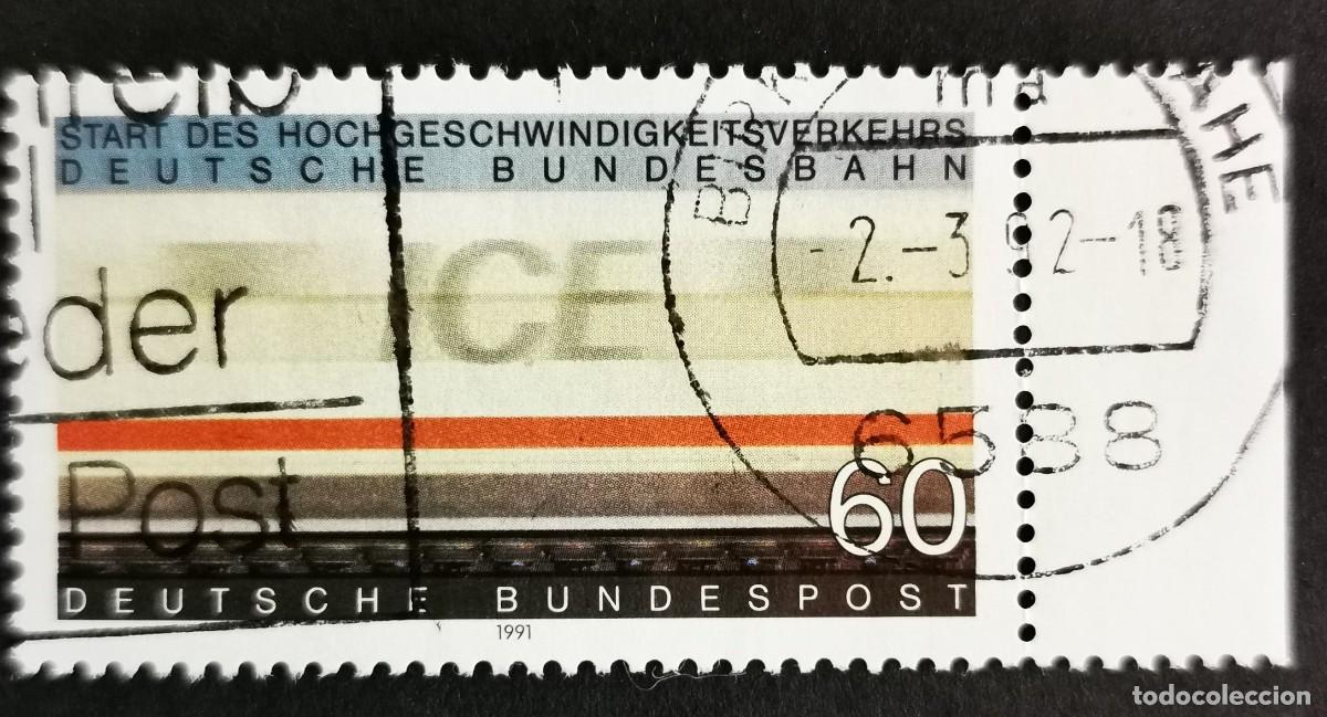 Sellos: Sello Alemania R. Federal 1991, Tren de alta velocidad, 60 Pf. Michel: DE 1530