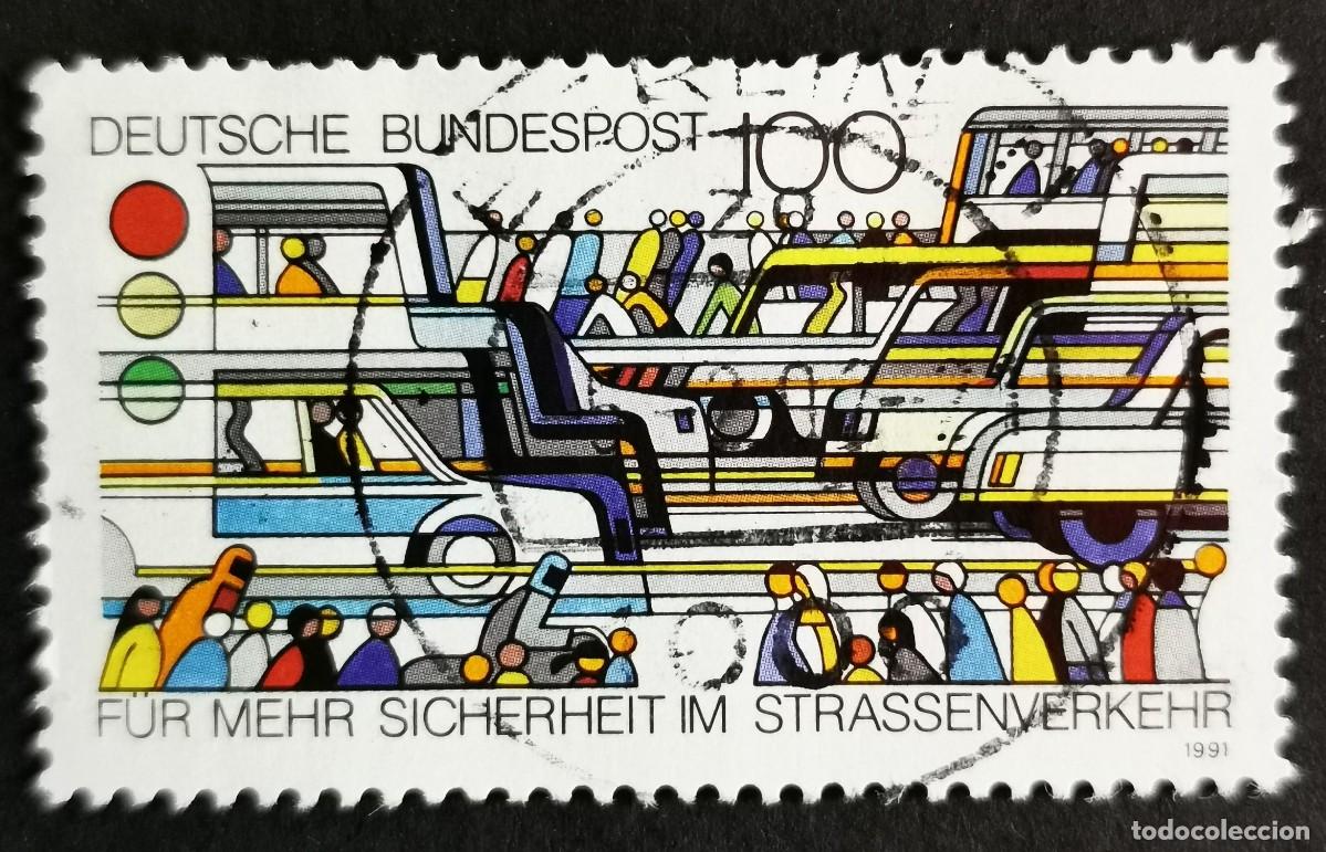 Sellos: Sello Alemania R. Federal 1991, Peatones y tr&aacute;fico, 100 Pf. Michel: DE 1554
