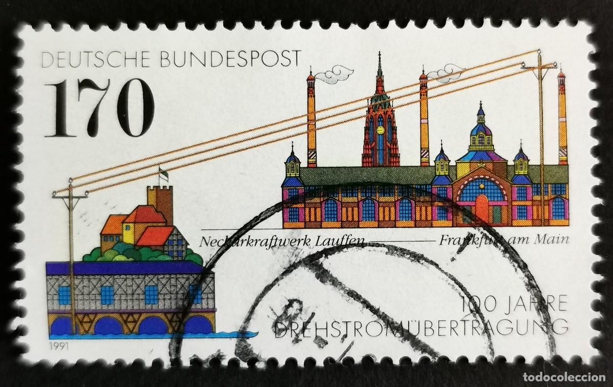 Sellos: Sello Alemania R. Federal 1991, Centenario transmisi&oacute;n de energ&iacute;a trif&aacute;sica, 170 Pf. Michel: DE 1557