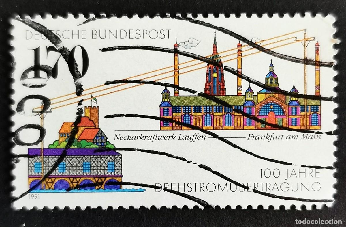 Sellos: Sello Alemania R. Federal 1991, Centenario transmisi&oacute;n de energ&iacute;a trif&aacute;sica, 170 Pf. Michel: DE 1557