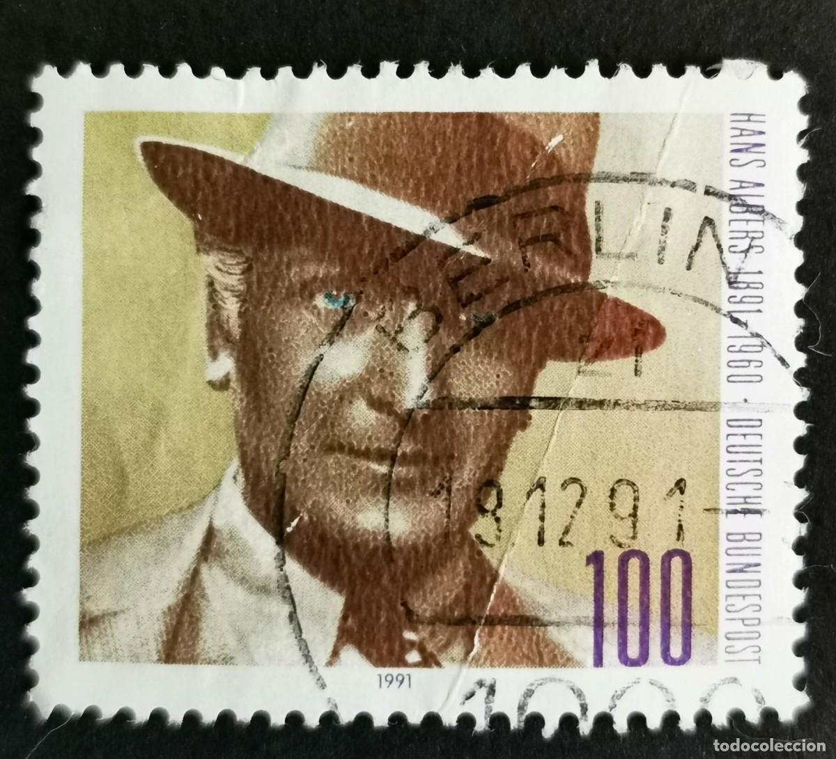 Sellos: Sello Alemania R. Federal 1991, Centenario del nacimiento de Hans Albers, 100 Pf. Michel: DE 1561